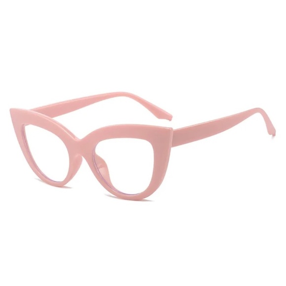 **PERSEPHONE* Pink x Clear Cat Eye Fashion Glasses - Picture 1 of 3
